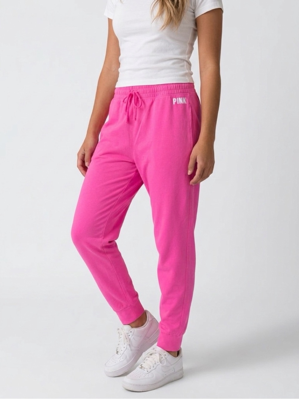 PINK Victoria's Secret Bright Pink Drawstring Joggers
